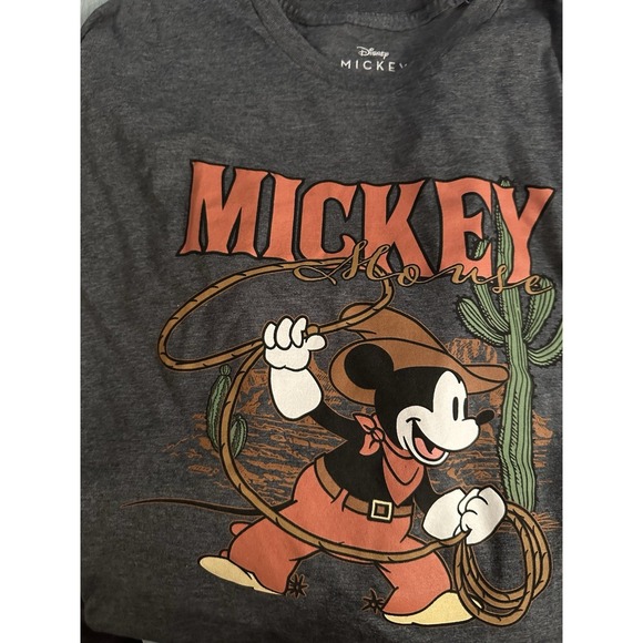 Disney Other - Disney Mickey Mouse Cowboy Graphic Gray Short Sleeve unisex T-Shirt